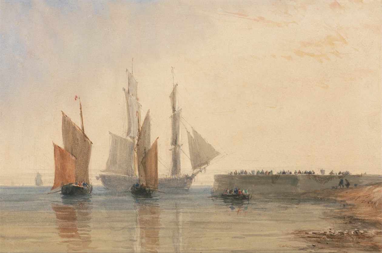 Vstup do přístavu Calais od David Cox