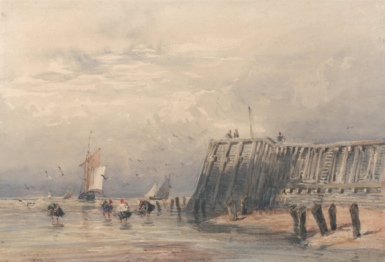 Plachtění člunů a krevet z mola od David Cox