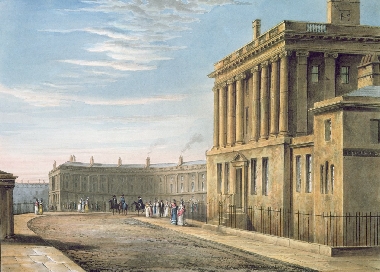 Královský půlměsíc, Bath 1820 od David Cox