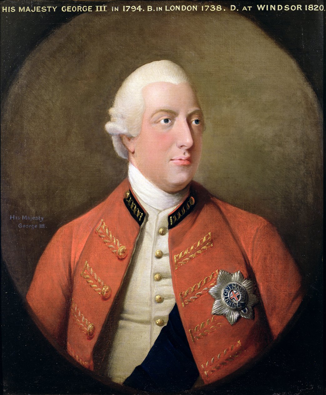 Portrét Jiřího III. (1738-1820) 1794 od David Dodd