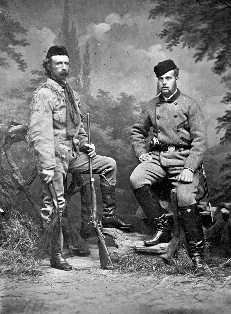 Generál George A. Custer a velkovévoda Alexis, v loveckém oblečení, 1872 od David Frances Barry