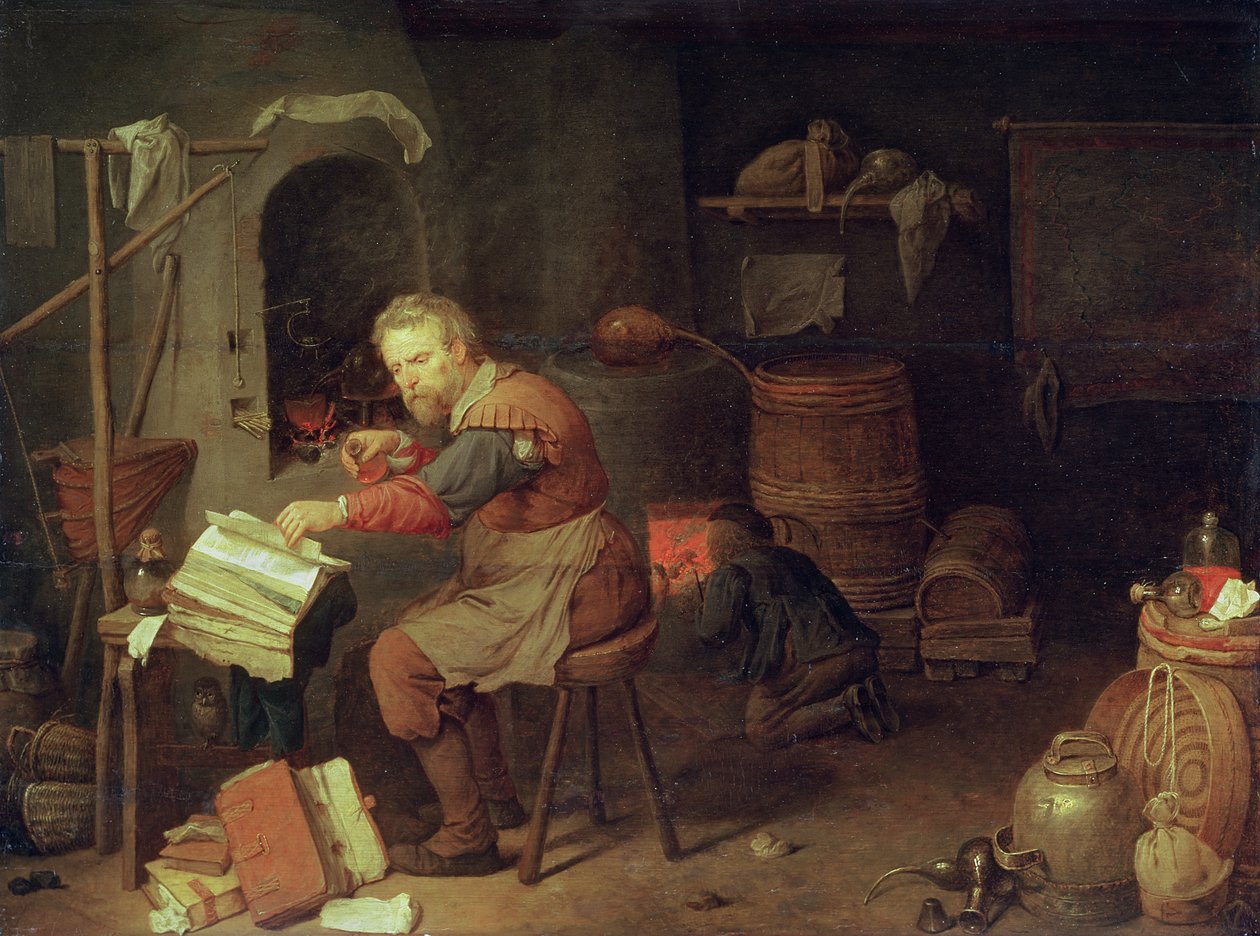 Alchymistická dílna od David III Ryckaert