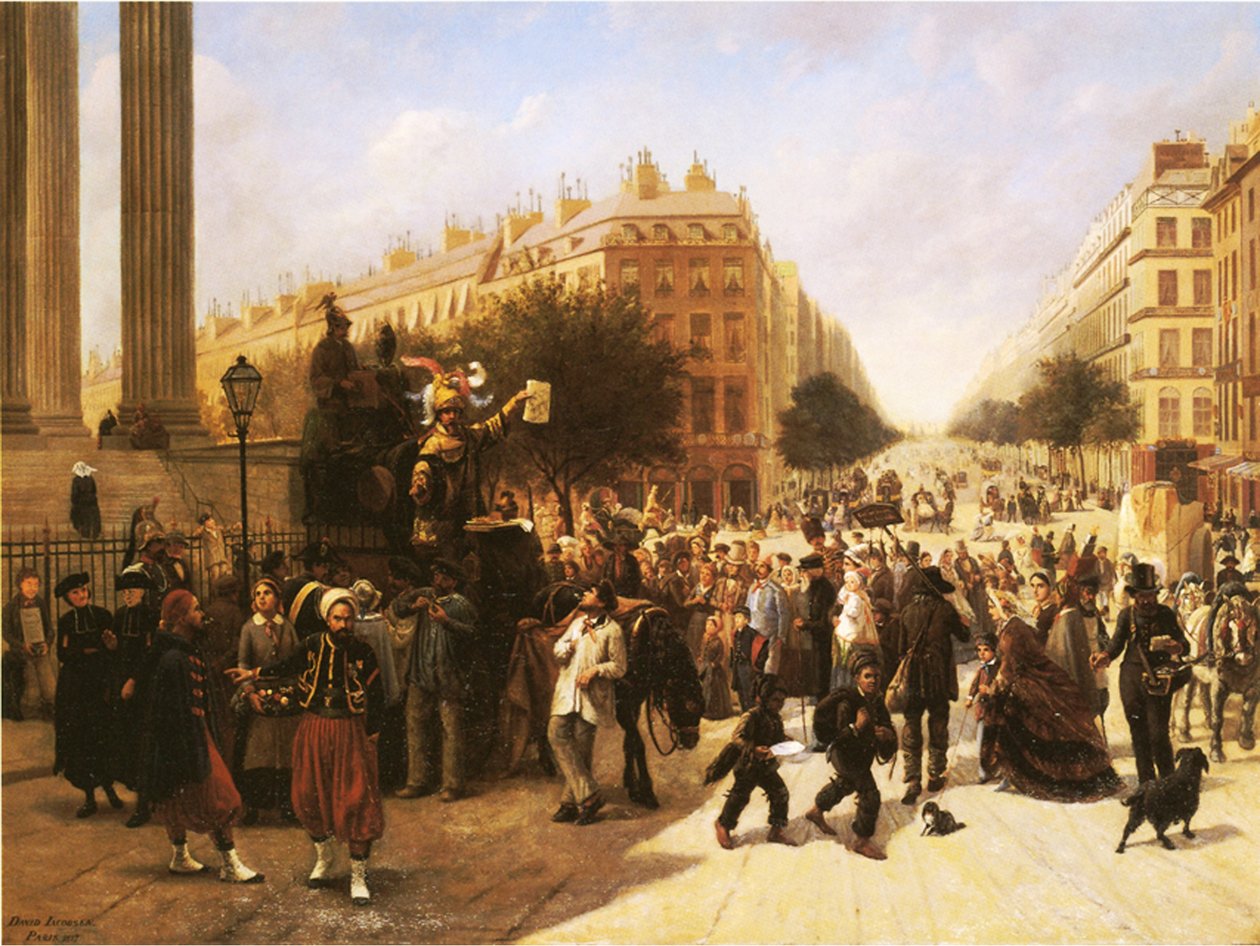 Place de la Madeleine, Paříž, 1857 od David Jacobsen