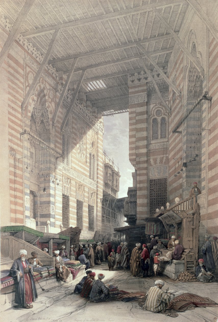 Bazar obchodníků s hedvábím, Káhira, z Egypta a Núbie, sv.3 od David Roberts