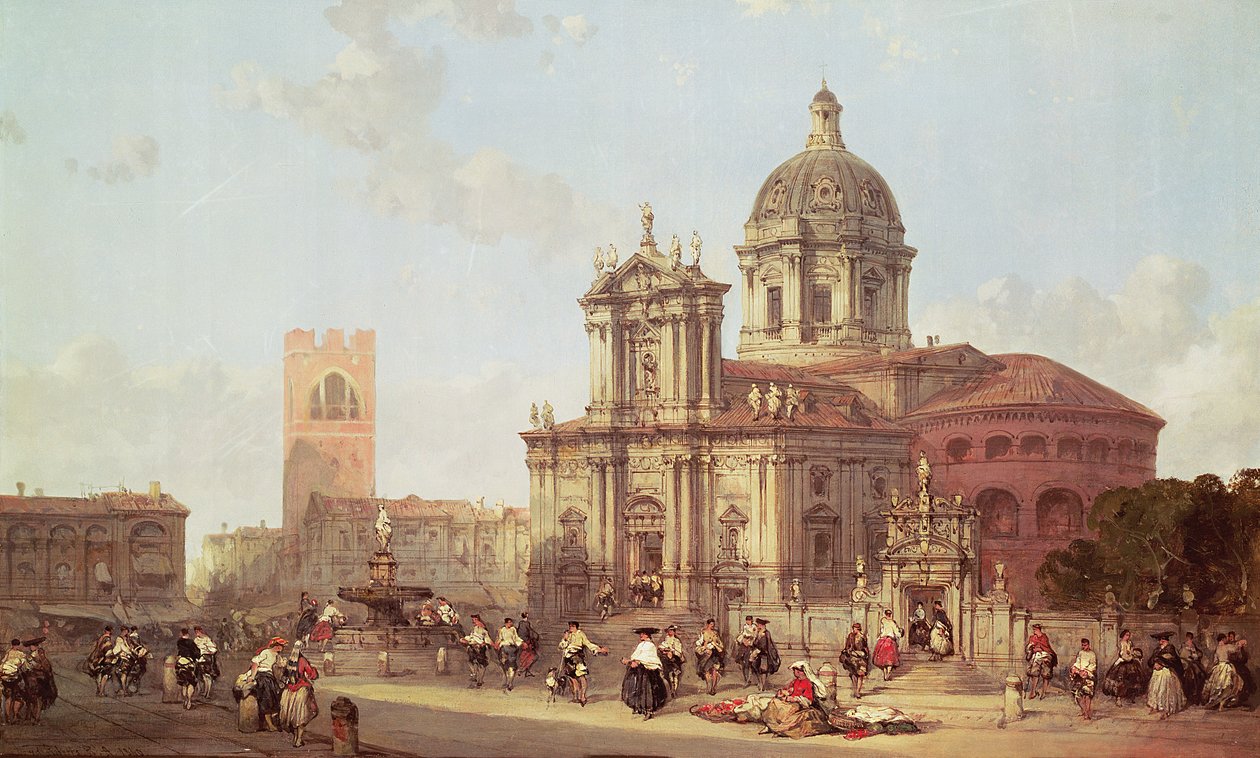 Katedrála v Brescii, 1860 od David Roberts
