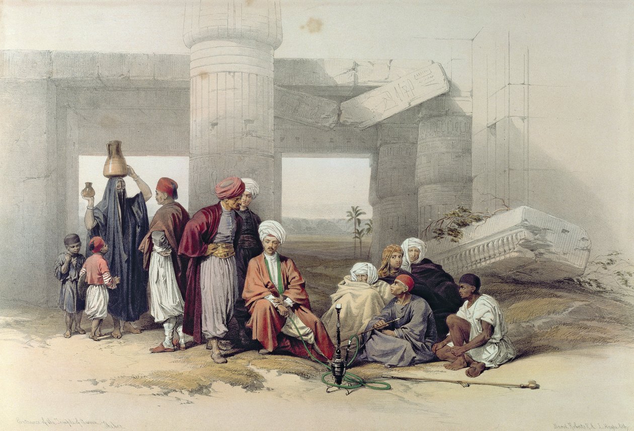 Vchod do chrámu Amus II v Goorha, Théby, z Egypta a Núbie, sv.1 od David Roberts