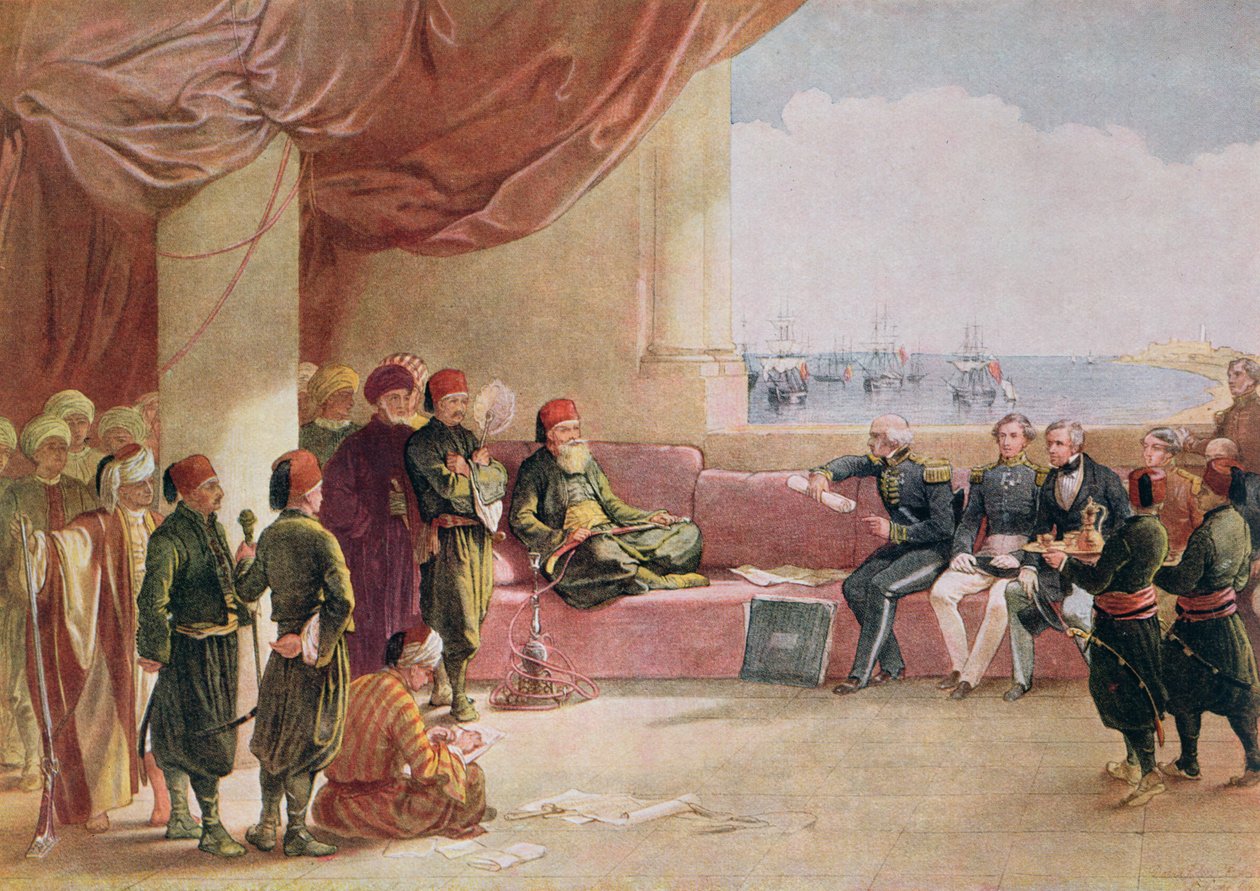 Mohamed Ali přijímá vyslance Velké Británie ve svém paláci v Alexandrii 12. května 1839 , 1849 od David Roberts