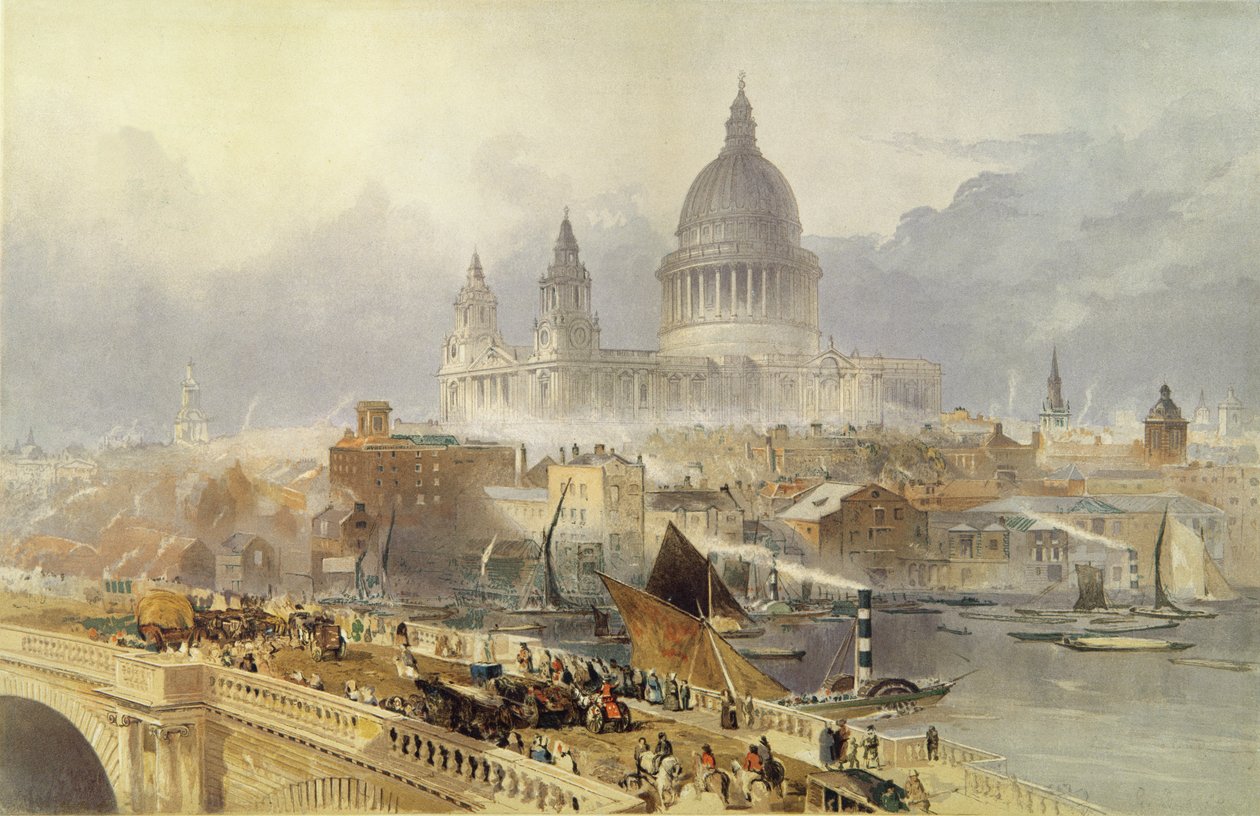 Katedrála svatého Pavla z Blackfriars Bridge od David Roberts