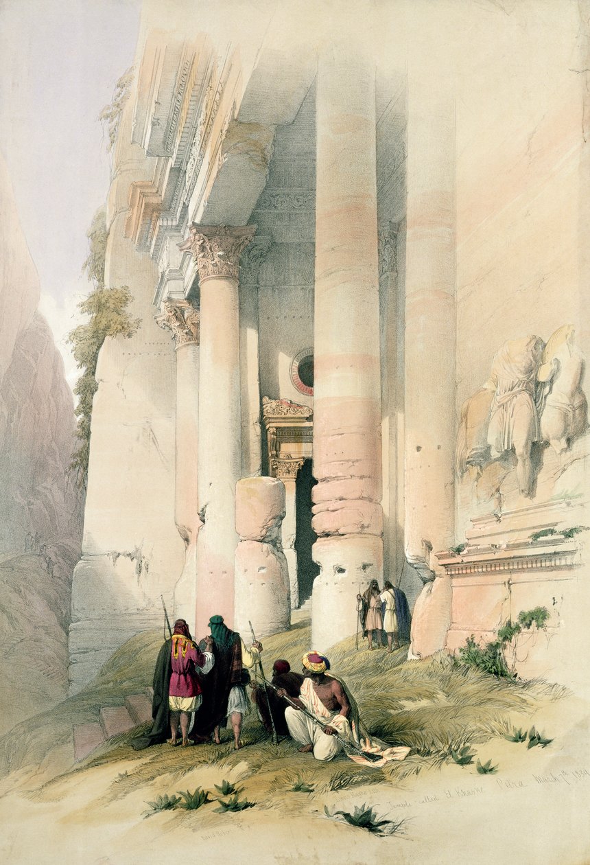 Chrám zvaný El Khasne, Petra, 7. března 1839, deska 94 ze svazku III 