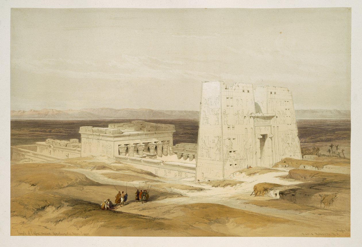 Chrám Edfu, starověká Apollinopolis, Horní Egypt, z Egypta a Núbie, sv.1 od David Roberts