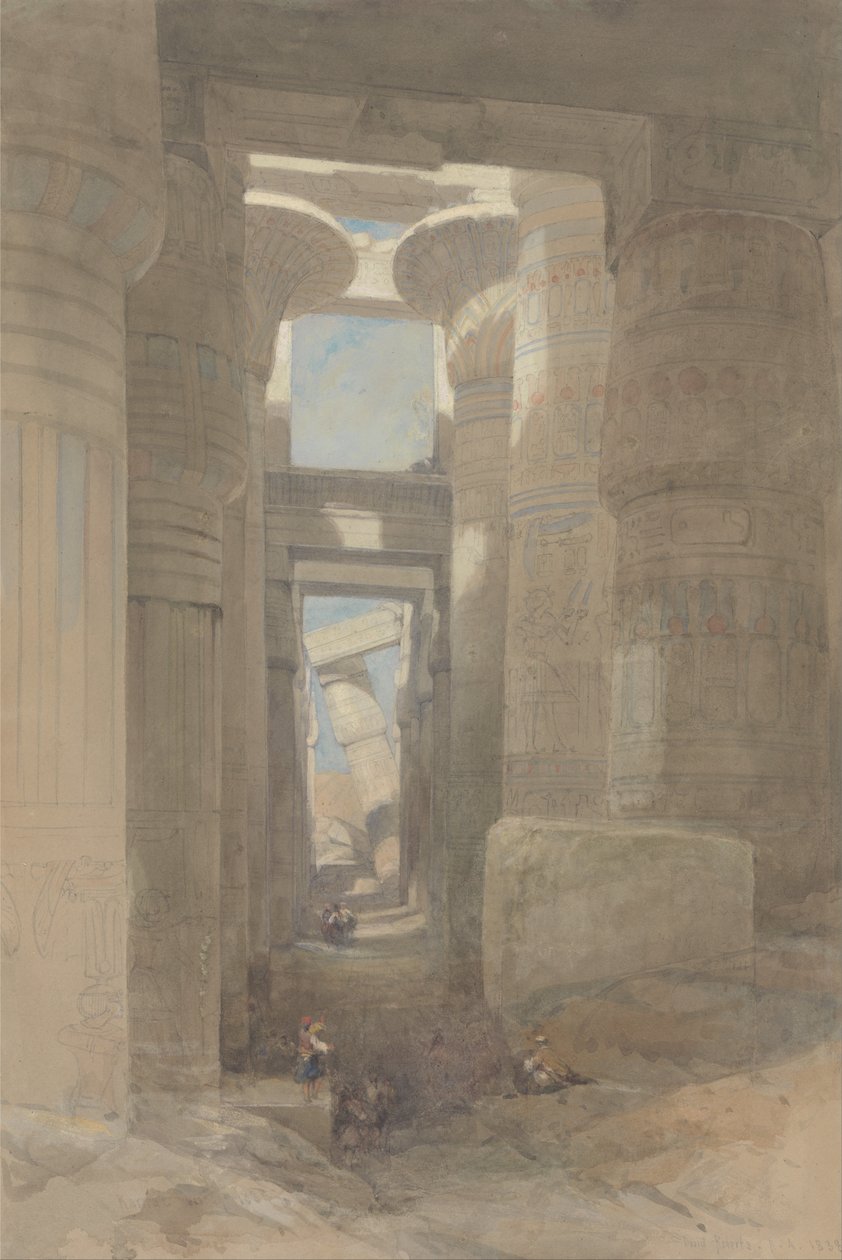Velký chrám Amun Karnak, Hypostyle Hall od David Roberts