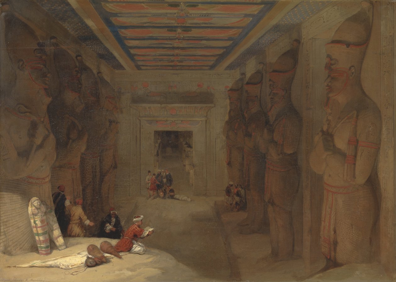 Hypostyle Hall of the Great Temple at Abu Simbel, Egypt od David Roberts