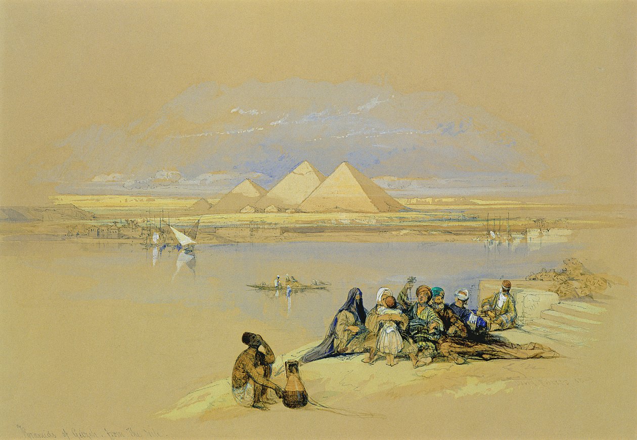 Pyramidy v Gíze nedaleko Káhiry od David Roberts