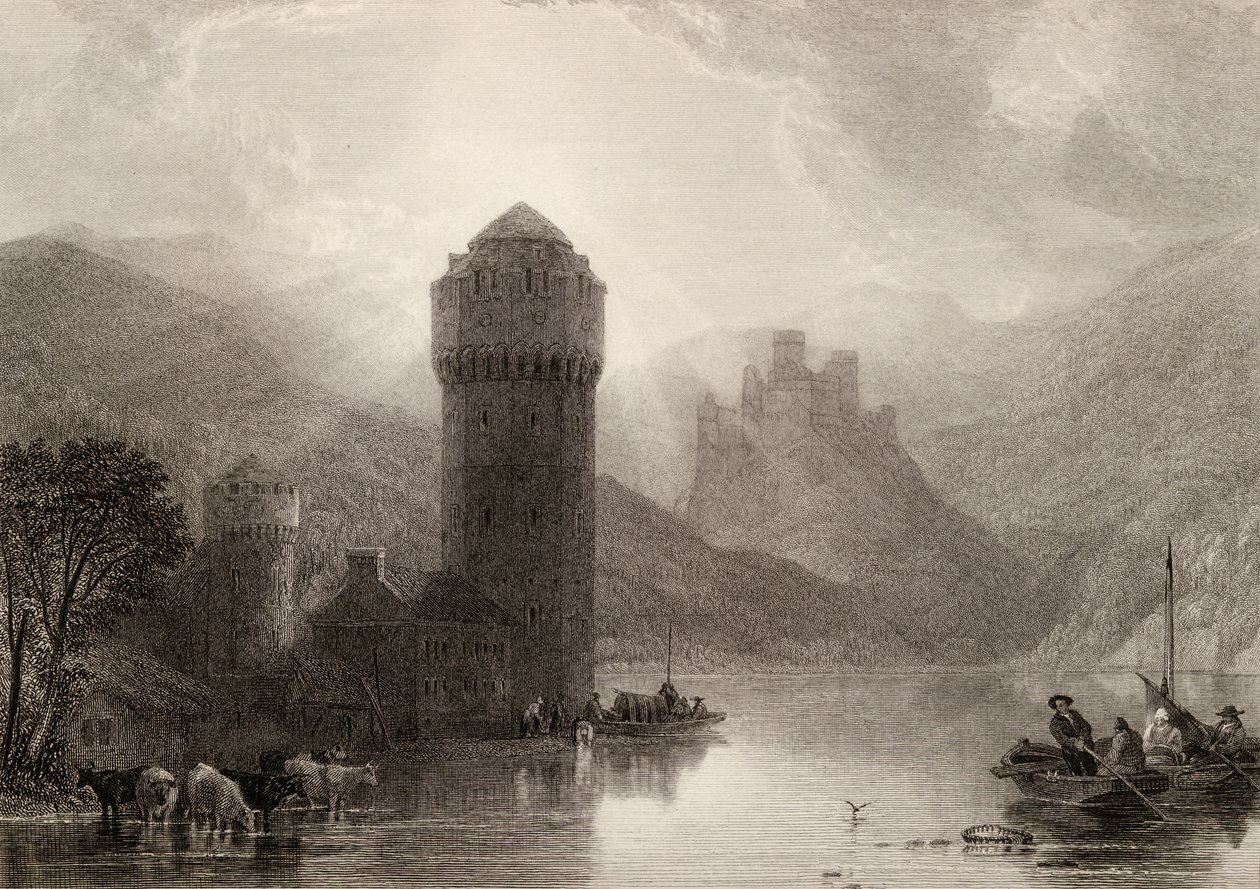 Věž Niederlahnstein, vyryla E. Goodall, ilustrace z 