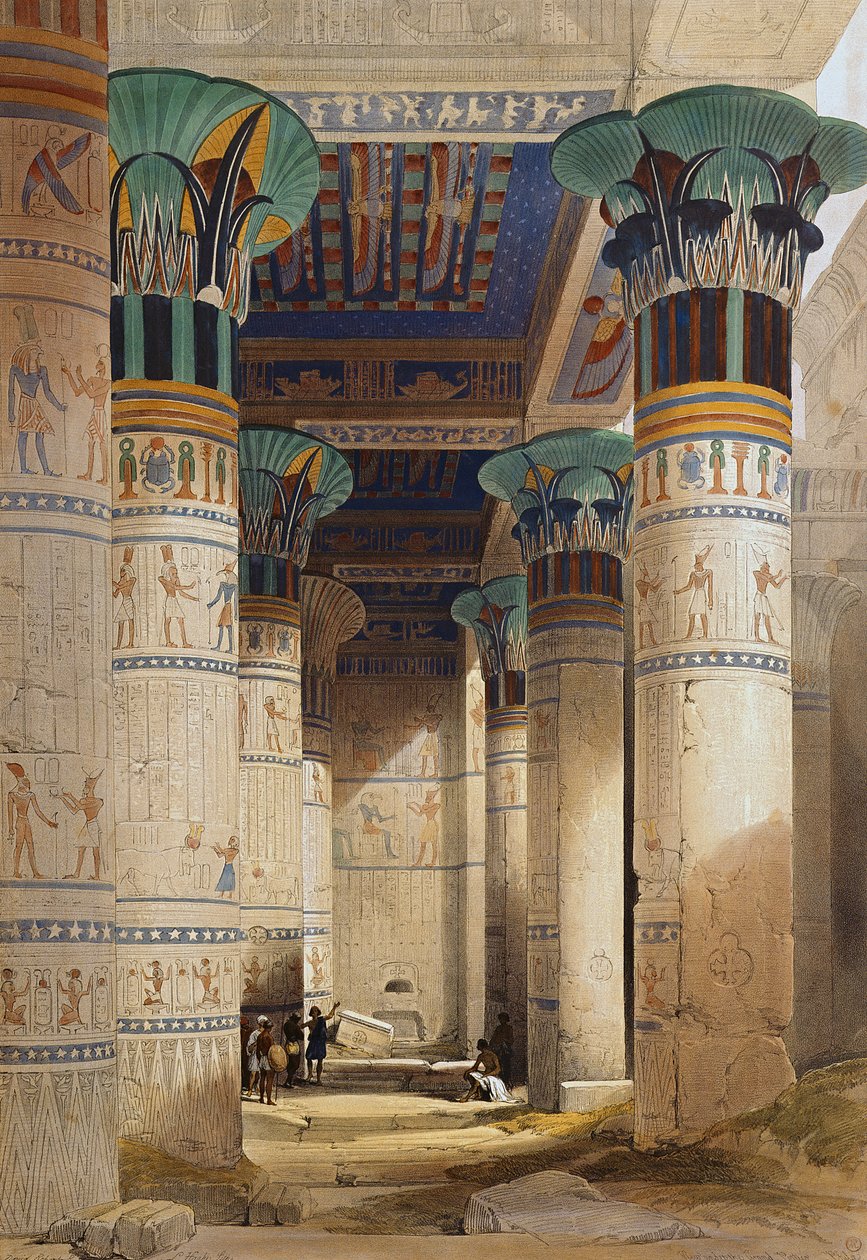 Pohled pod Grand Portico, Philae, z Egypta a Núbie, Vol.1 od David Roberts