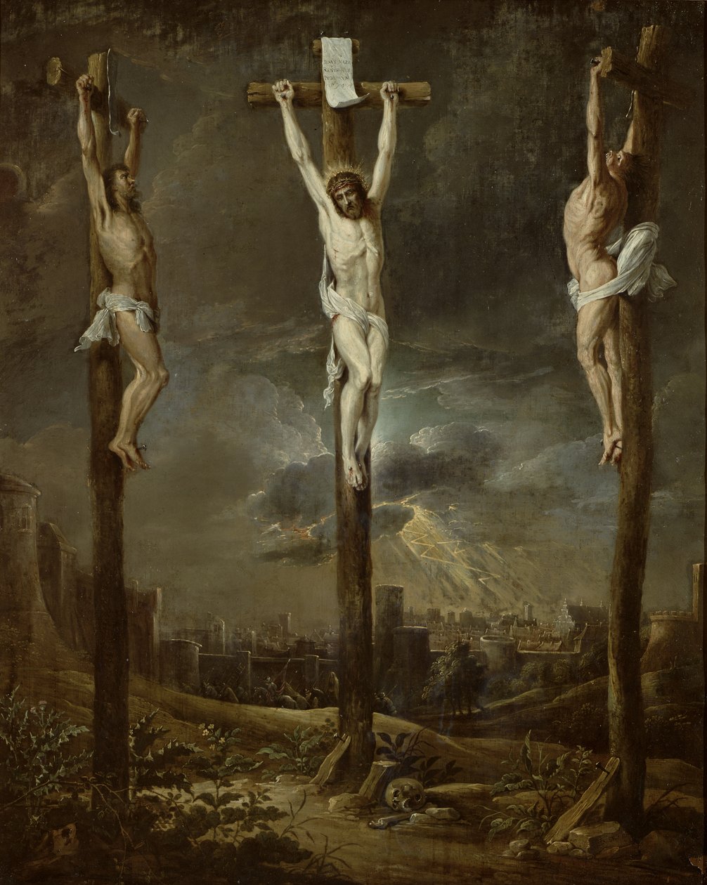 Kalvárie (olej na kartě) od David Teniers the Younger