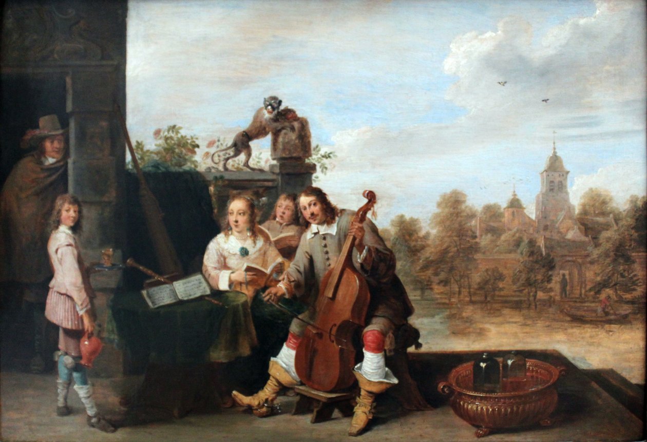 Malíř se svou rodinou od David Teniers the Younger