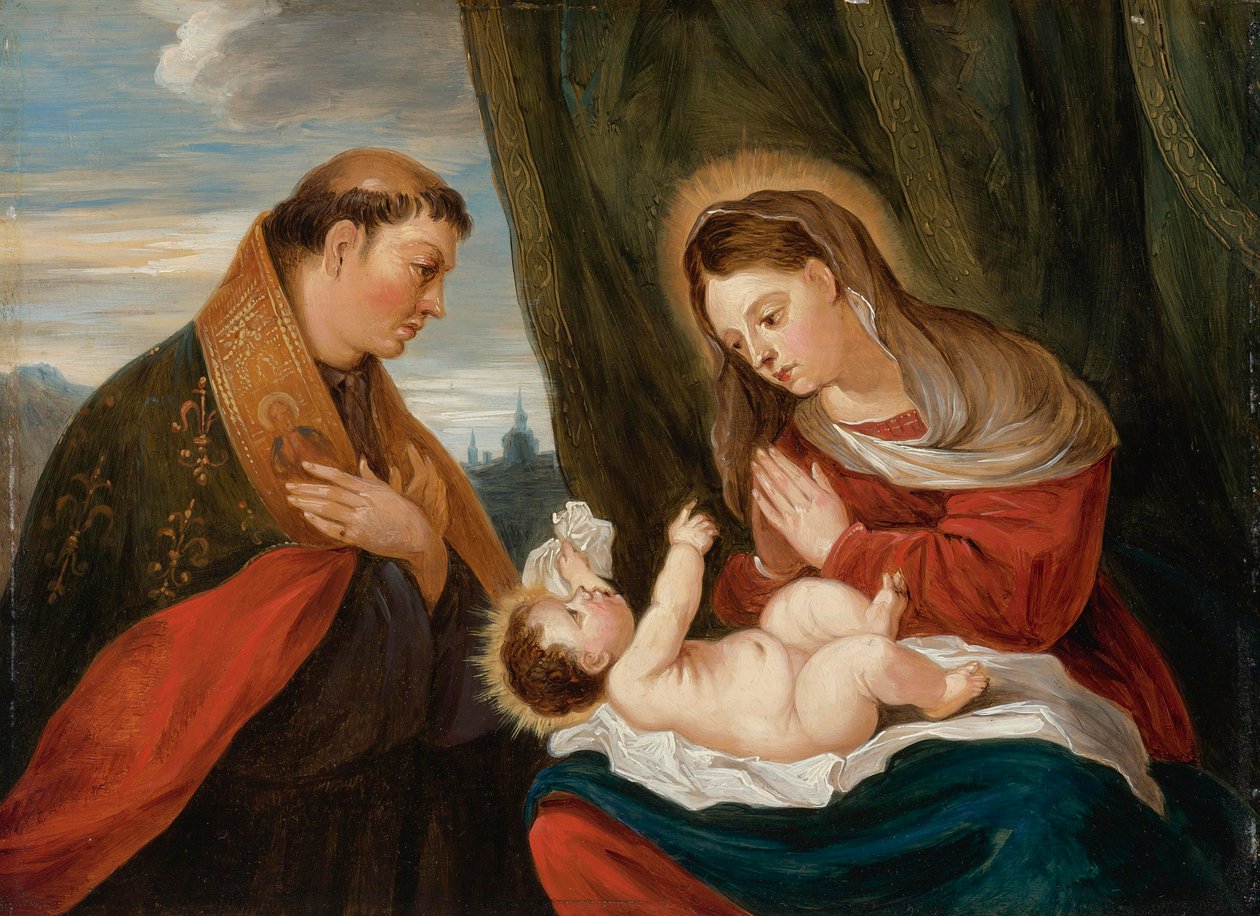 Madona s dítětem se svatým Ludvíkem z Toulouse od David Teniers the Younger