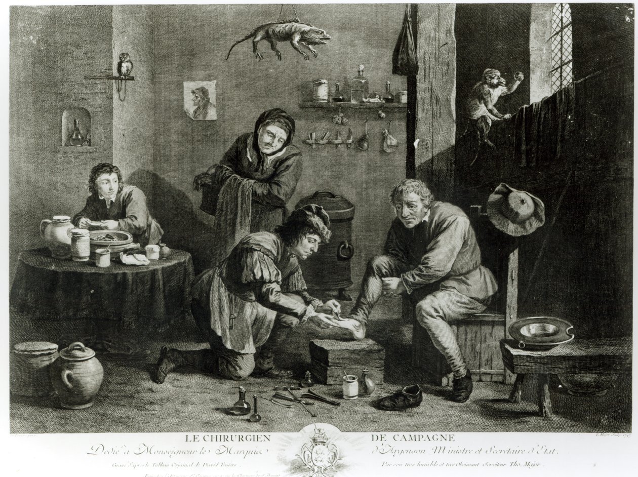 Venkovský chirurg, vyrytý Thomasem Majorem (1714-99) 1747 od David Teniers the Younger