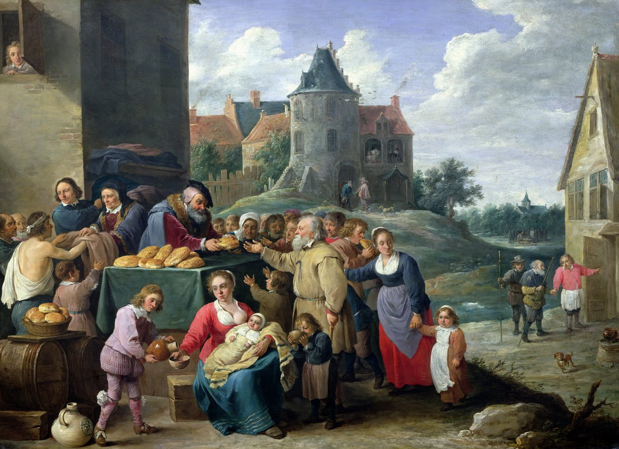 Sedm skutků milosrdenství (olej na kartě) od David Teniers the Younger