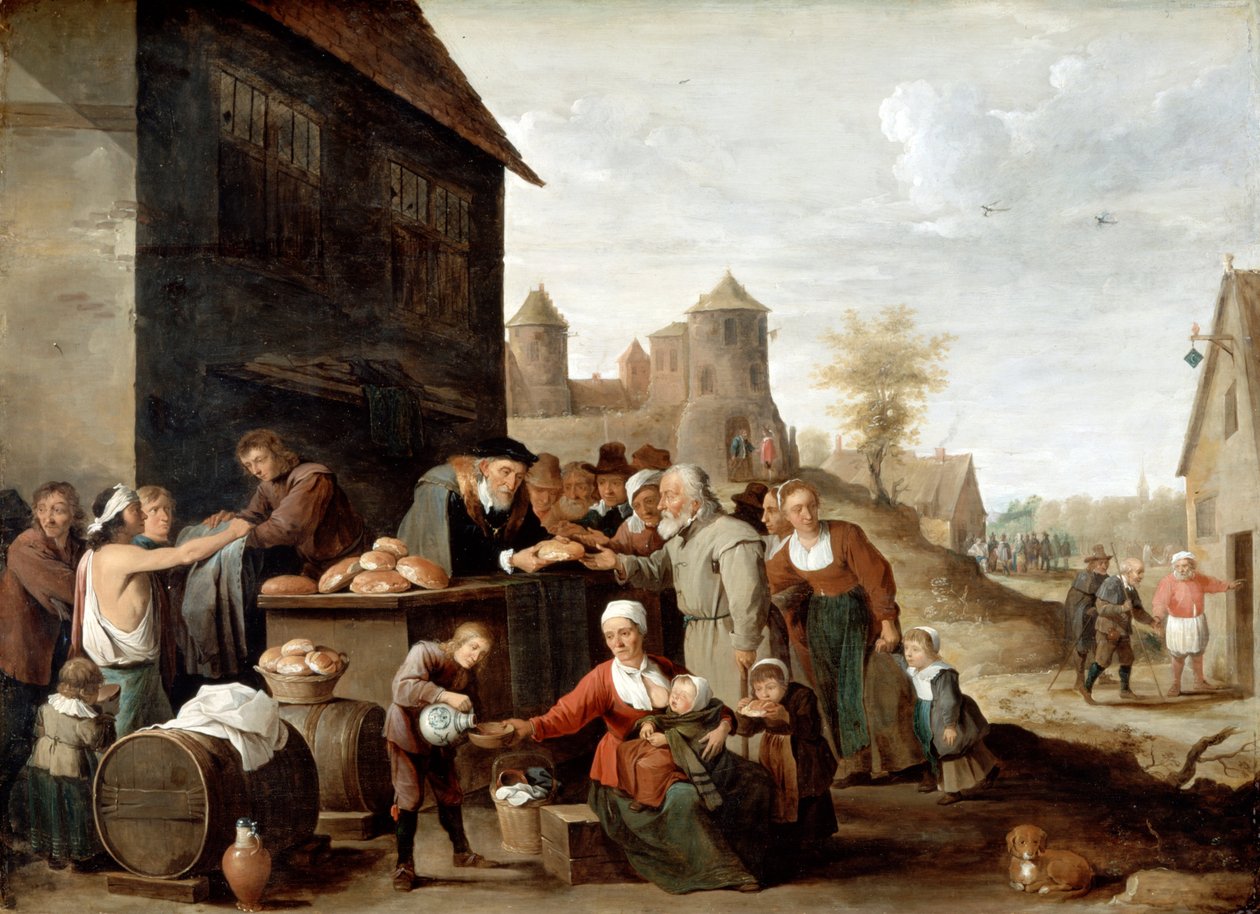 Sedm tělesných skutků milosrdenství od David Teniers the Younger