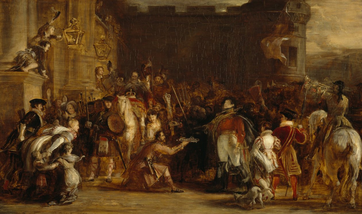 Vchod George IV v paláci Holyroodhouse od David Wilkie