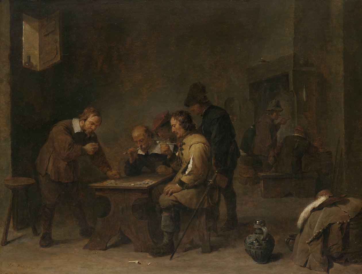Gambleři, kolem roku 1640 od David Teniers the Younger