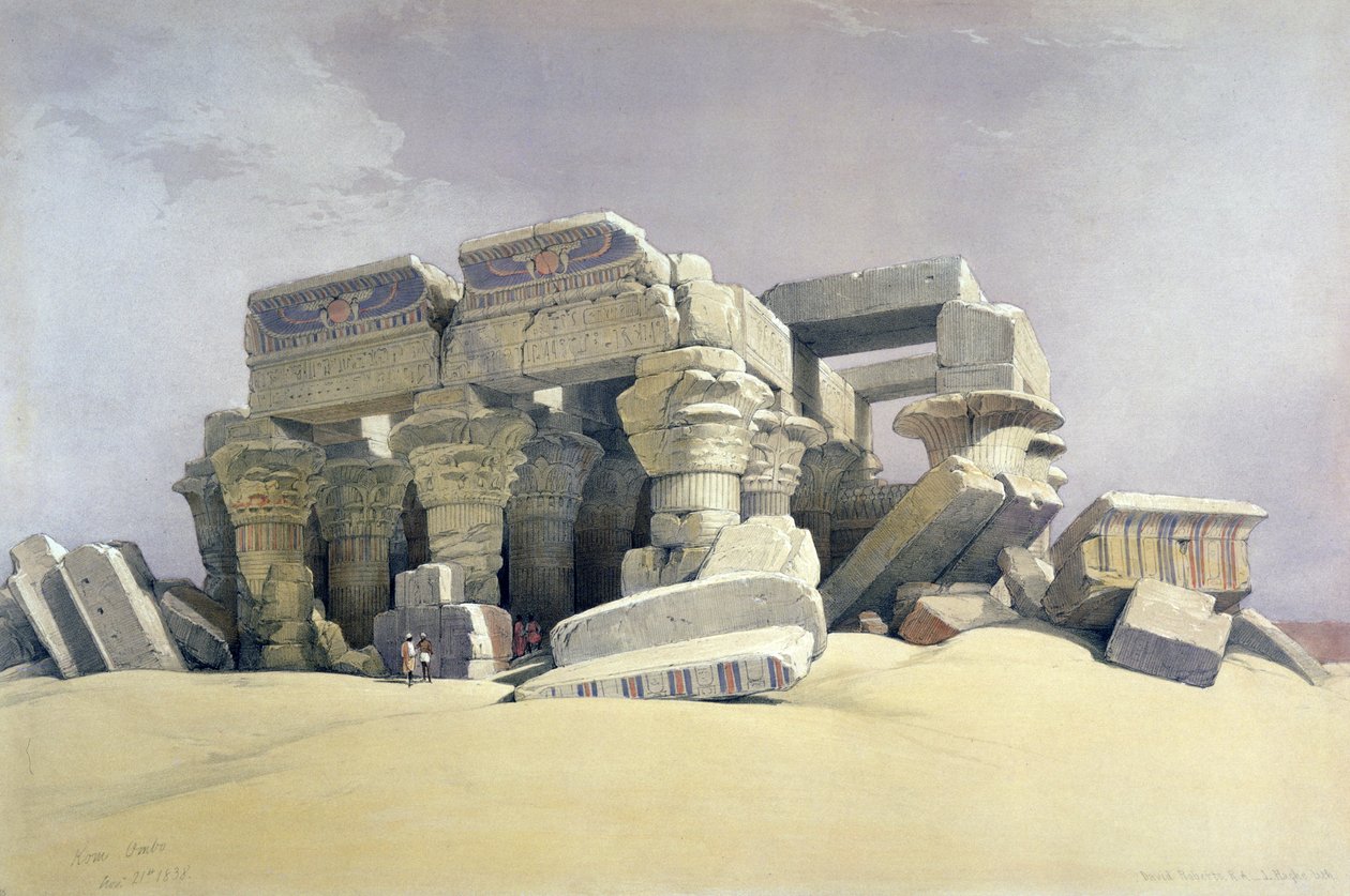 Kom Ombo", listopad 1838 (litografie) od David (after) Roberts