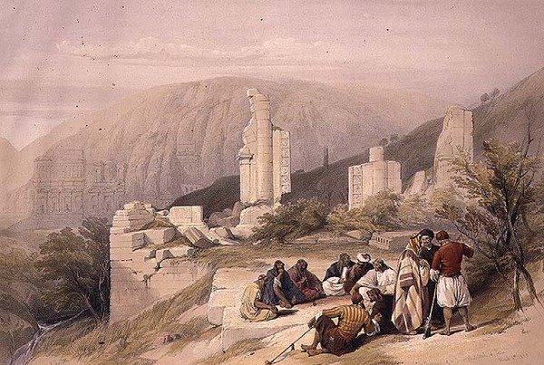 Pozůstatky triumfálního oblouku v Petře, 8. března 1839, deska 100 ze svazku III 