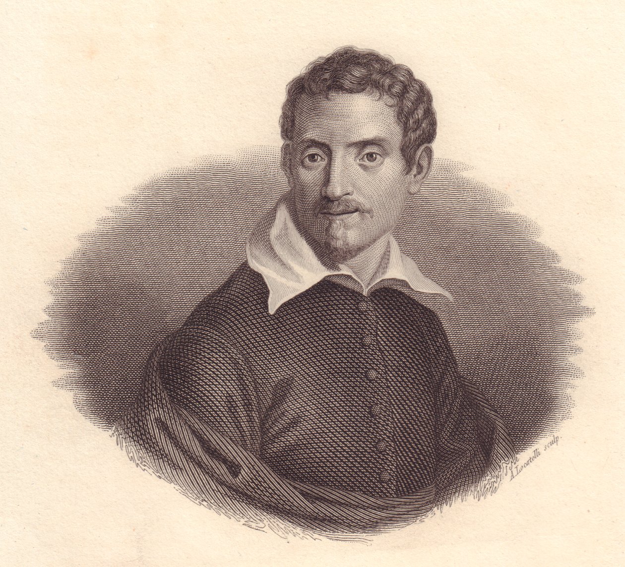 Portrét italského malíře Domenica Zampieriho, známého také jako Domenichino (1581-1641), mědirytina od A Locatelliho od John Ward Dunsmore