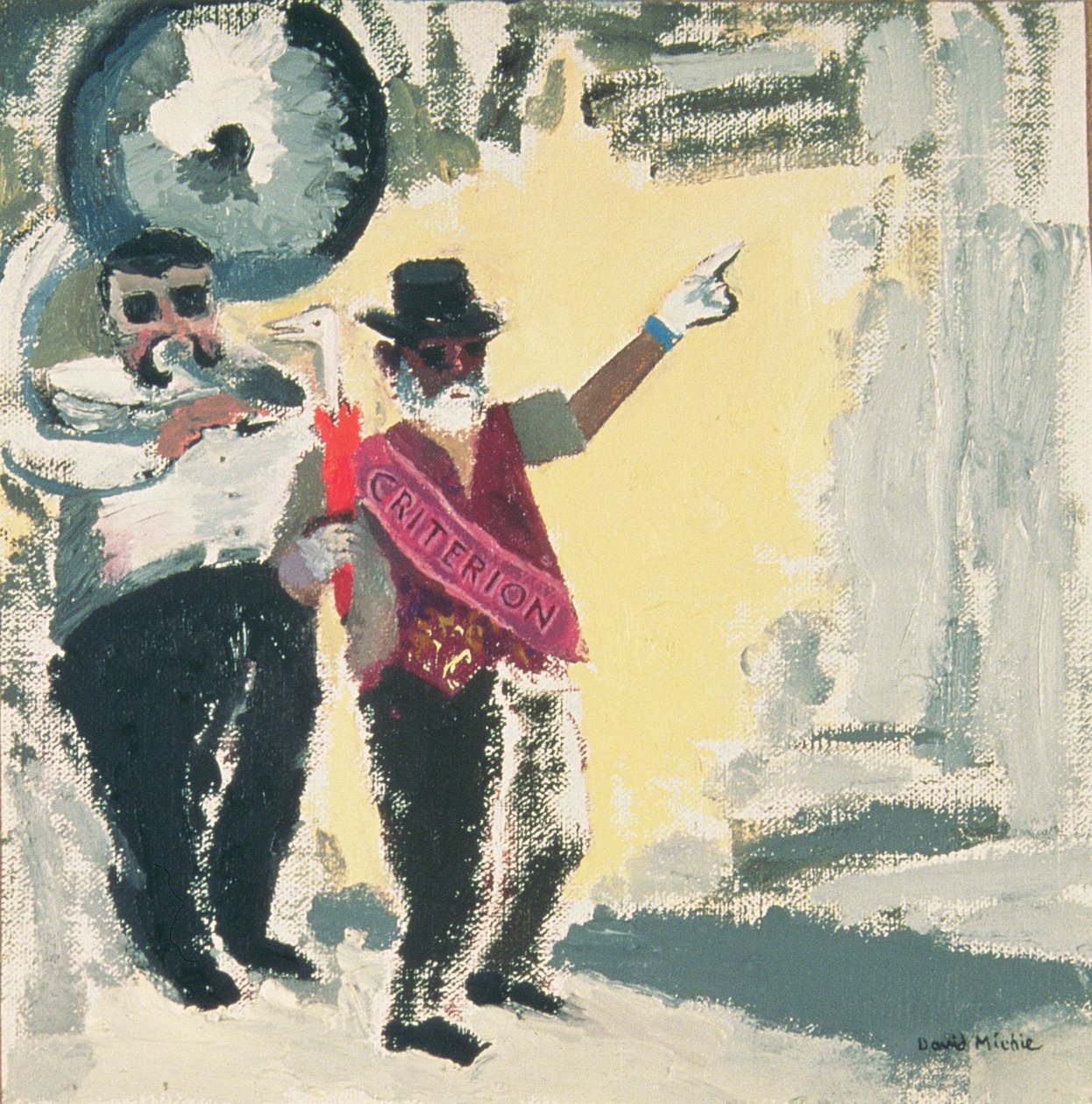 Vedení Criterion Jazz Band s Big Al (olej na plátně na palubě) od David Alan Redpath Michie
