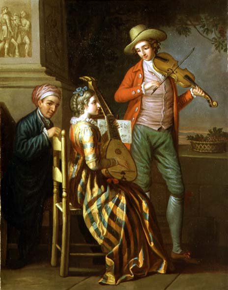 Neapolská hudební párty, cca 1775 (olej na plátně) od David Allan
