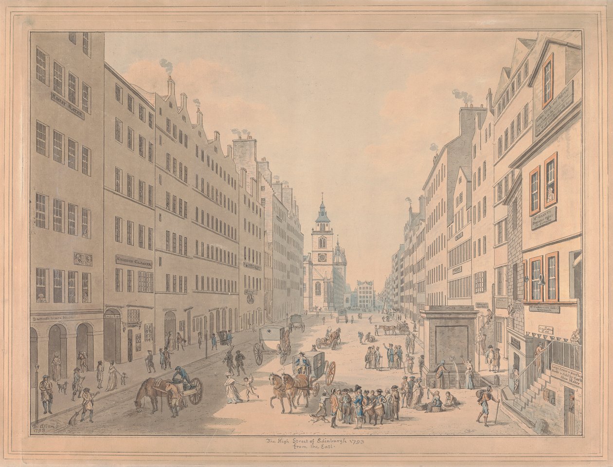 High Street of Edinburgh z východu od David Allan