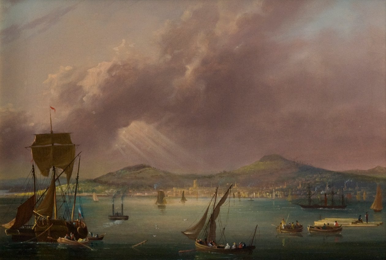 Dundee from the River, kolem roku 1835 (olej na plátně) od David Angelo Andrews
