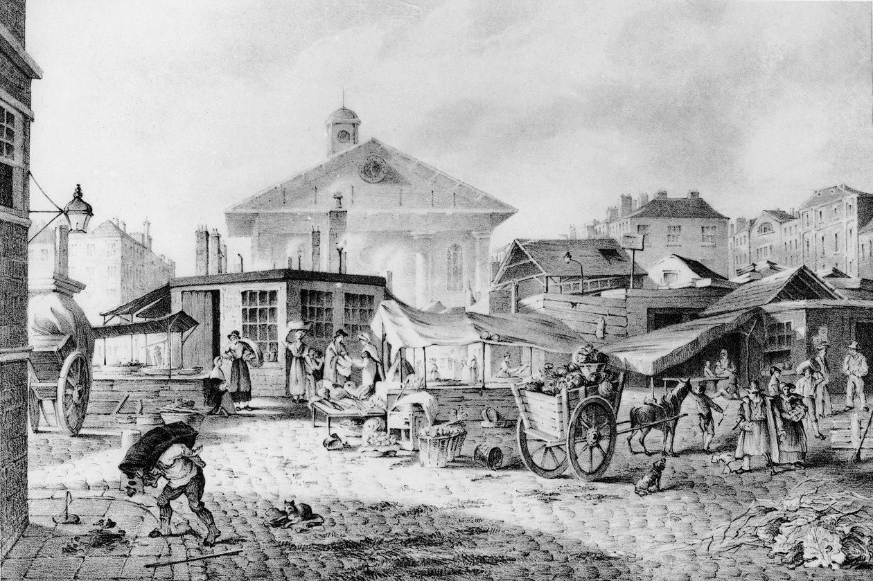 Trh v Covent Garden, 1824 od David Barber