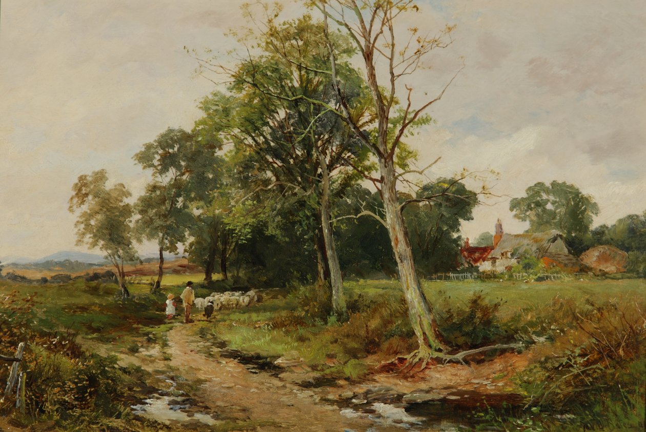 A Worcestershire Lane Scene, kolem roku 1904 od David Bates