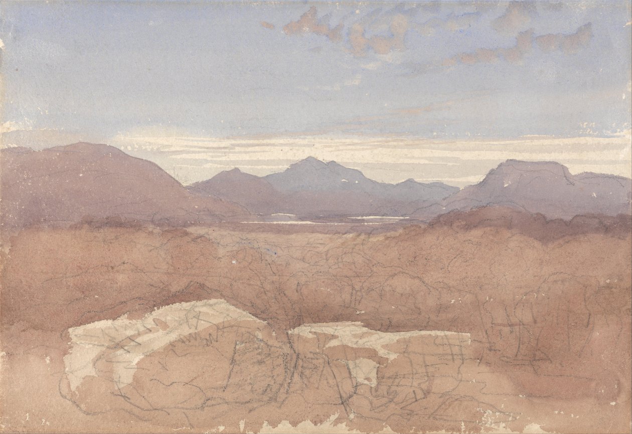 Pohled na hory, Severní Wales od David Cox