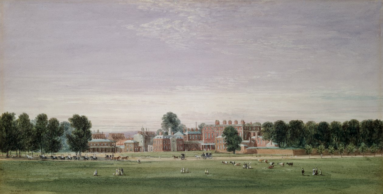 Buckinghamský dům z Green Park, 1825 od David Cox