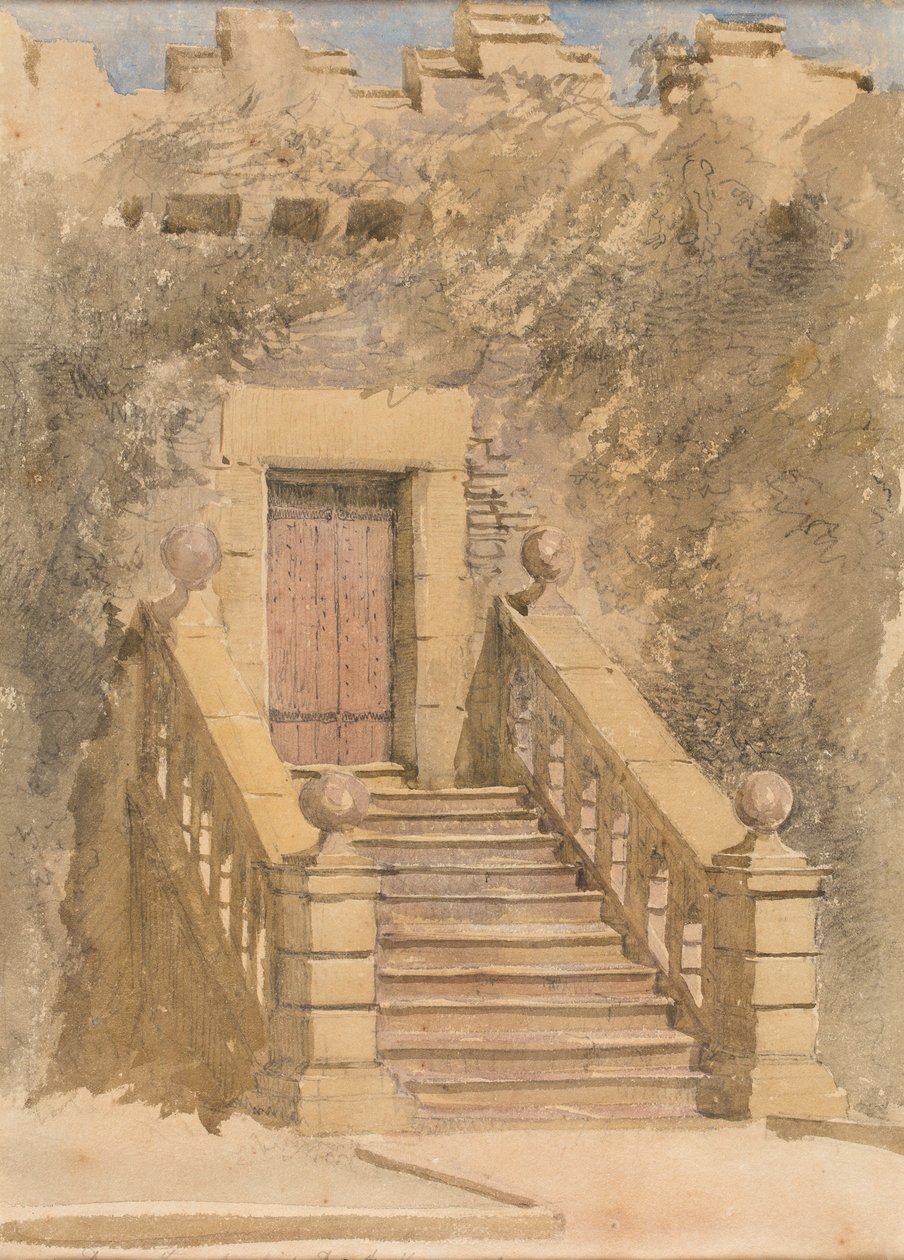 Dveře u Haddon Hall, asi 1845 (akvarel a tužka na papíře) od David Cox