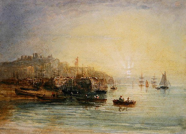 Rybářské lodě v Doveru (akvarel na papíře) od David Cox