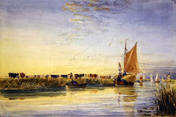 Hay Barges na Šeldě od David Cox