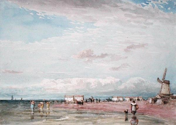 North Shore, Liverpool (akvarel na papíře) od David Cox