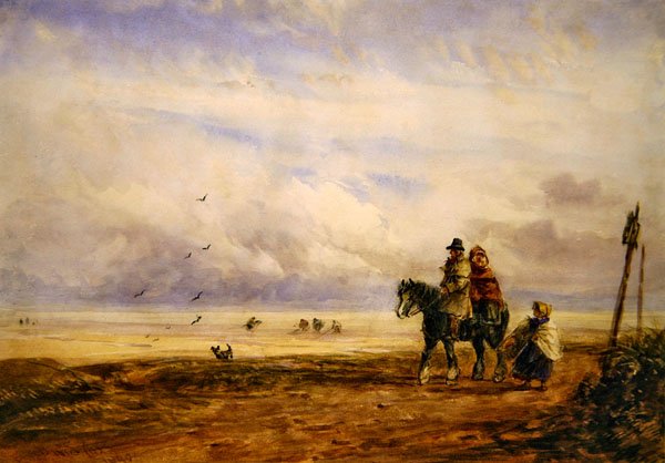 Na pobřeží (akvarel na papíře) od David Cox