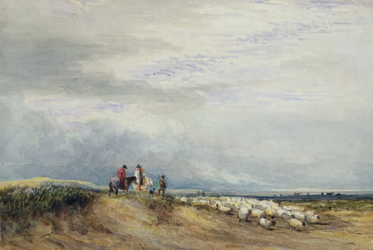 Jezdci v Ulverstone (wc na papíře) od David Cox