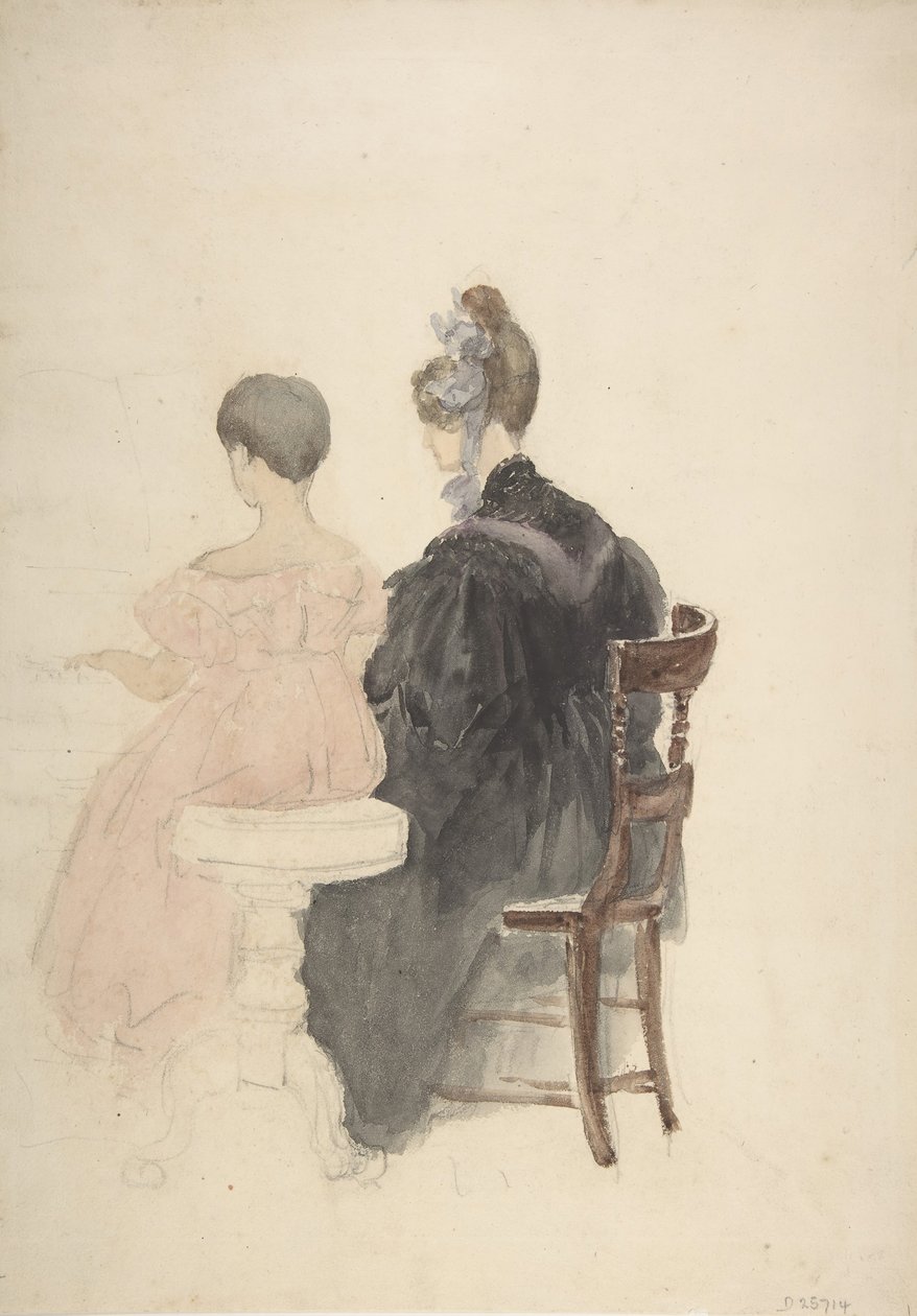 Lekce klavíru, 1800-1859. od David Cox the elder