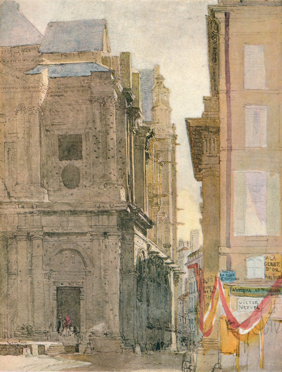 Kostel sv. Eustache, Paříž, c1829 od David Cox the elder