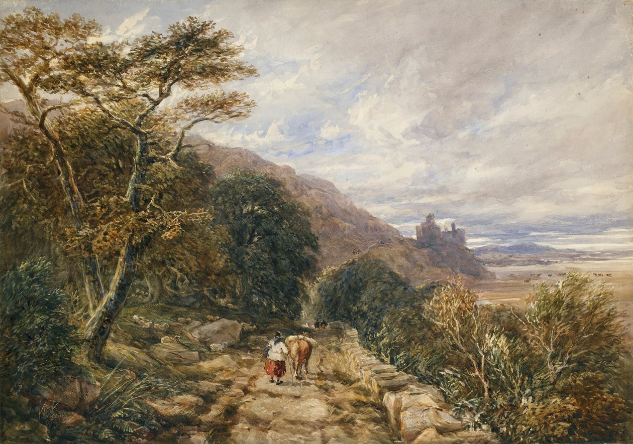 Country Track vedoucí k hradu Harlech, 1842 od David Cox the elder