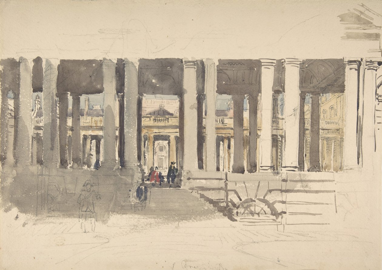 Greenwich Hospital recto, studie budovy verso, ca. 1831. od David Cox the elder