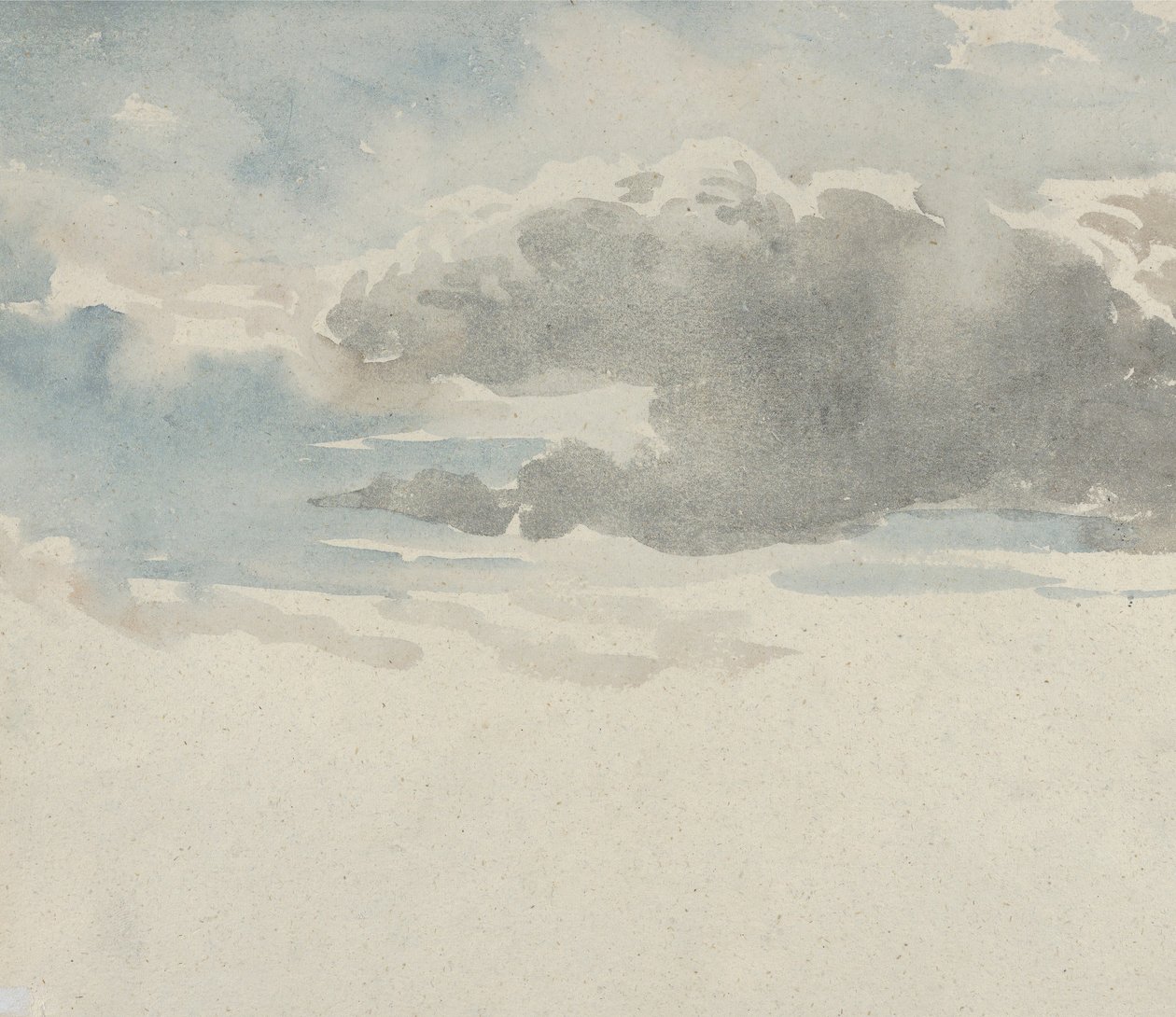 Study of Clouds recto, Study of an Elder Bush by a Fence verso, 1820-45. od David Cox the elder