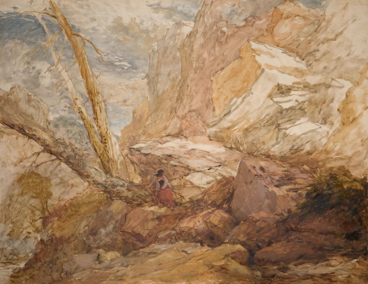 Pohřešované beránek, 1853. od David Cox the elder